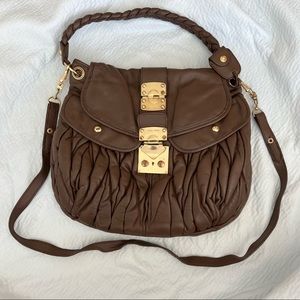 MIU MIU Nappa Matelasse Coffer Hobo Juta